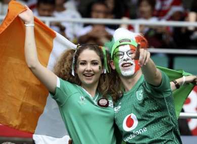 Two Ireland fans enjoying the tournament.