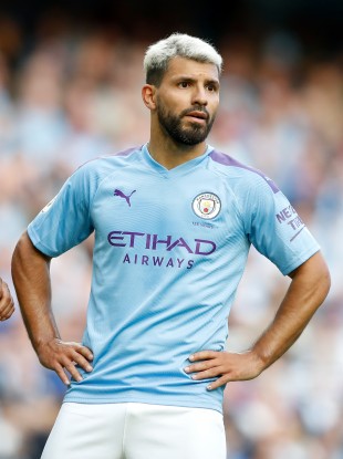 Aguero in action against Tottenham.