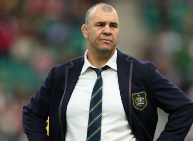 A dejected Australia head coach Michael Cheika.