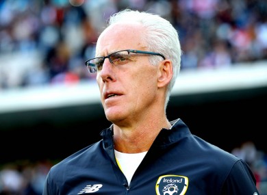 Mick McCarthy pictured during today's game.