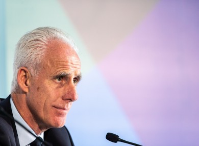 Mick McCarthy spoke to the media in Dublin yesterday.