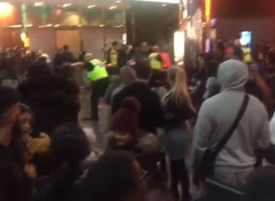 A number of police officers were injured at the scene in Birmingham.