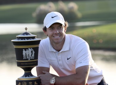 McIlroy with the trophy.