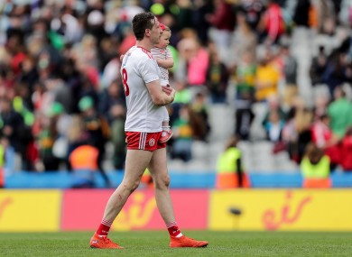 Colm Cavanagh and his daughter Chloe following Tyrone's All-Ireland semi-final defeat to Kerry earlier this year.