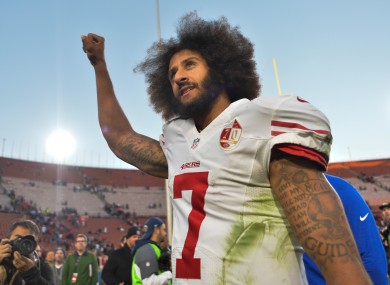 Former San Francisco 49ers quarterback Colin Kaepernick.