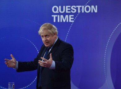 Boris Johnson on BBC's Question Time last Friday.