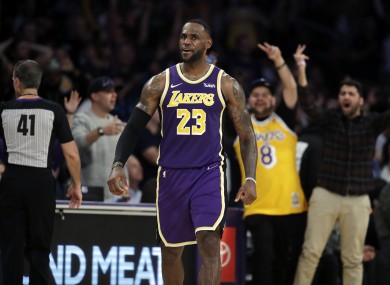 LeBron James during his side's victory over Miami Heat.