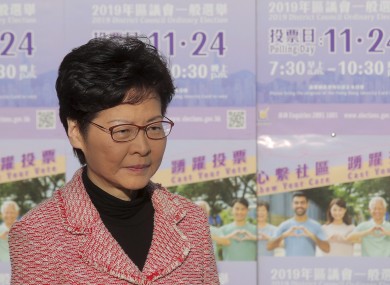 Hong Kong chief executive Carrie Lam