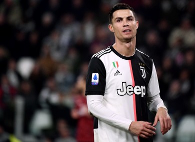 Cristiano Ronaldo of Juventus pictured during the match with Milan.
