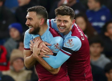 West Ham United's Robert Snodgrass and Aaron Cresswell.