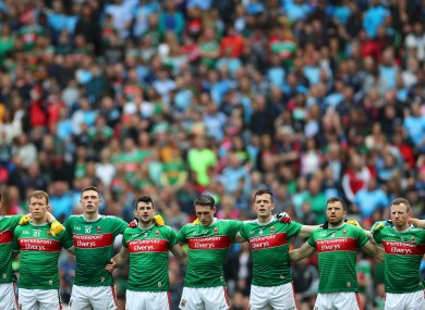 The Mayo team ahead of their All-Ireland semi-final against Dublin.