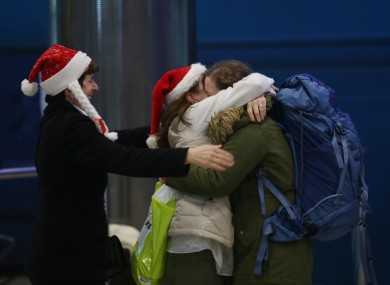 A Christmas homecoming in Dublin Airport last year.