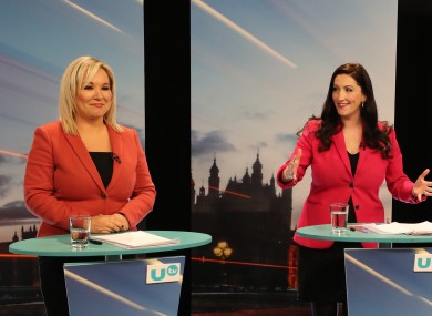 Sinn Féin deputy leader Michelle O'Neill (left) and DUP general election candidate Emma Little-Pengelly.