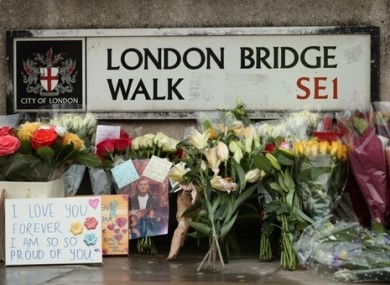 Tributes for victims of the terrorist attack in London.