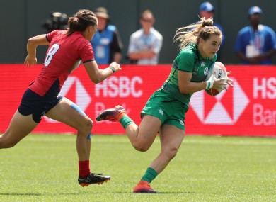 Aoife Doyle in action for the Ireland Women's Sevens last year.