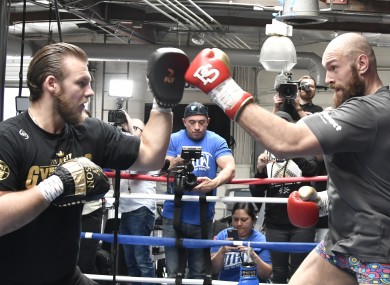 Tyson Fury with former trainer Ben Davison.