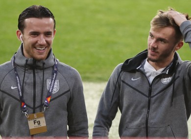 Ben Chilwell (left) and James Maddison.