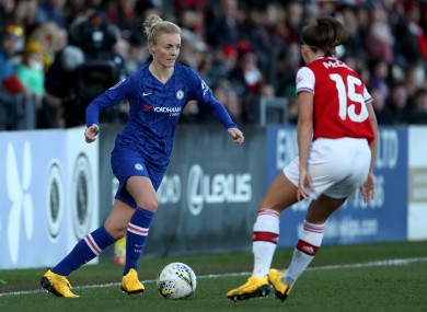 Sophie Ingle scored a screamer for Chelsea, while Ireland captain Katie McCabe (15) featured for Arsenal.