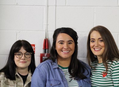 Erin Slaven (left), Orlaith Duffy (centre) and Mikaela McKinley (right) of the 'On the Ball' campaign.