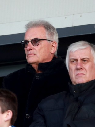 Former chairman Nigel Wray watches Saracens' clash with Racing 92.