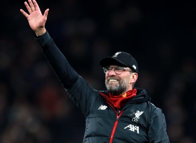 Jurgen Klopp celebrates his side's win.