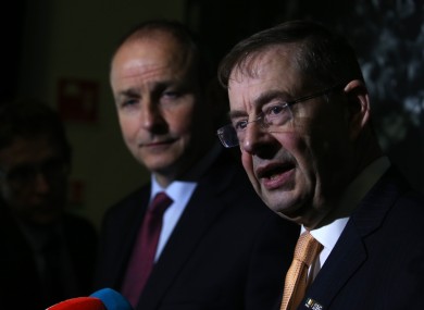 File photo of Éamon Ó Cuív (right) with Fianna Fáil leader Micheál Martin.