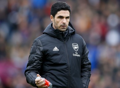 Arsenal manager Mikel Arteta (file pic).