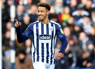 Callum Robinson celebrates.