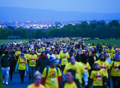 Over 200,000 people take part in the Darkness into Light event every year.