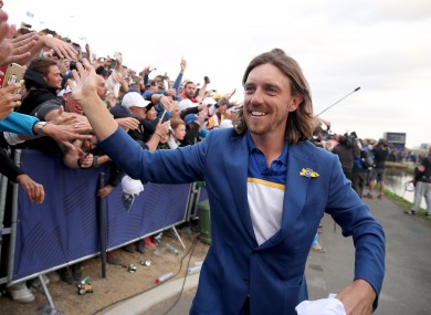Fleetwood during the 2018 Ryder Cup.