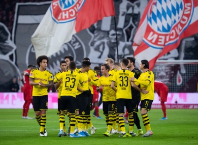 Borussia Dortmund players pictured before their game against Bayern Munich in November.