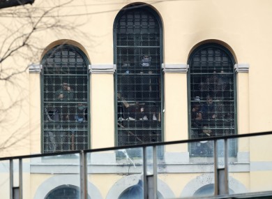Inmates protesting against new rules in place to prevent Covid-19 spread.