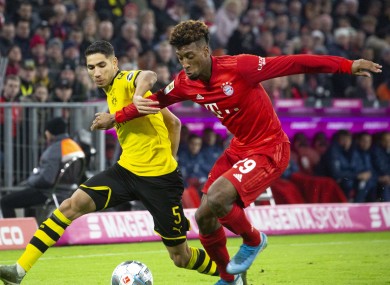 Dortmund full-back Achraf Hakimi and Bayern winger Kingsley Coman.