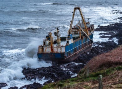 The MV Alta aground in Ballycotton.