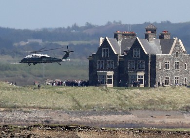 Trump's helicopter on a visit to the Clare resort