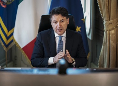 Conte: televised address on Sunday evening (file photo).