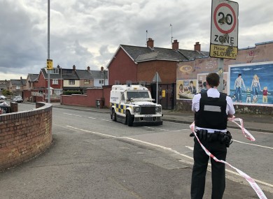 Police at the scene at Etna Drive in the Ardoyne area of Belfast