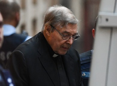 File photo. Pell leaving a court in June last year.