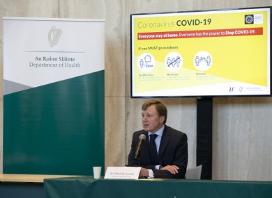 Dr Cillian De Gascun at the nightly briefing in the Department of Health.