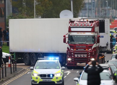 The lorry in Essex in which 39 people were discovered last year.