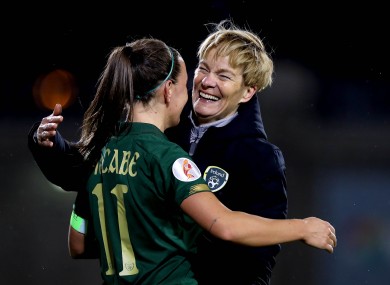 Ireland manager Vera Pauw and captain Katie McCabe.