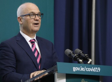 Chief Medical Officer Dr Tony Holohan speaking to reporters on Friday.