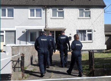 Gardaí examine the scene.