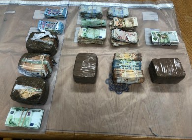 An image of the seized cash