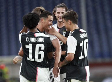 Cristiano Ronaldo celebrates making it 2-0.