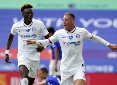 Ross Barkley celebrates the only goal of the game.