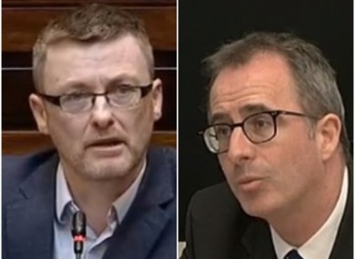 Sinn Féin's David Cullinane and Sec Gen of the Department of Health Jim Breslin.