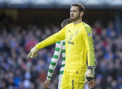 Craig Gordon in action for Celtic in 2018.