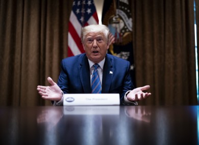 The US President speaking in the White House yesterday.