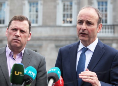 Barry Cowen, left, alongside Micheál Martin, in 2016.